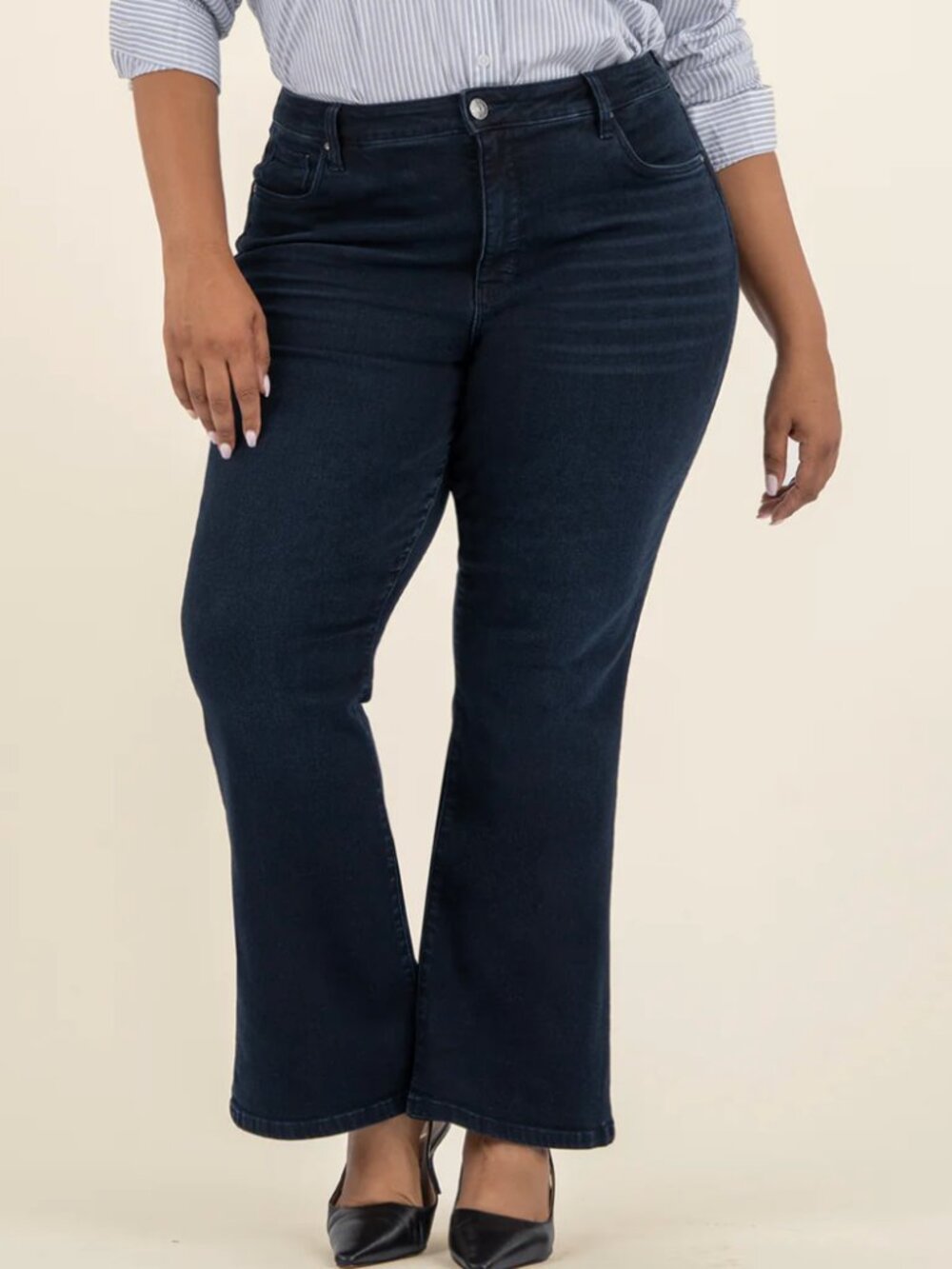 Kut from the Kloth Dark Ana High Rise Fab Ab Flare Jeans
